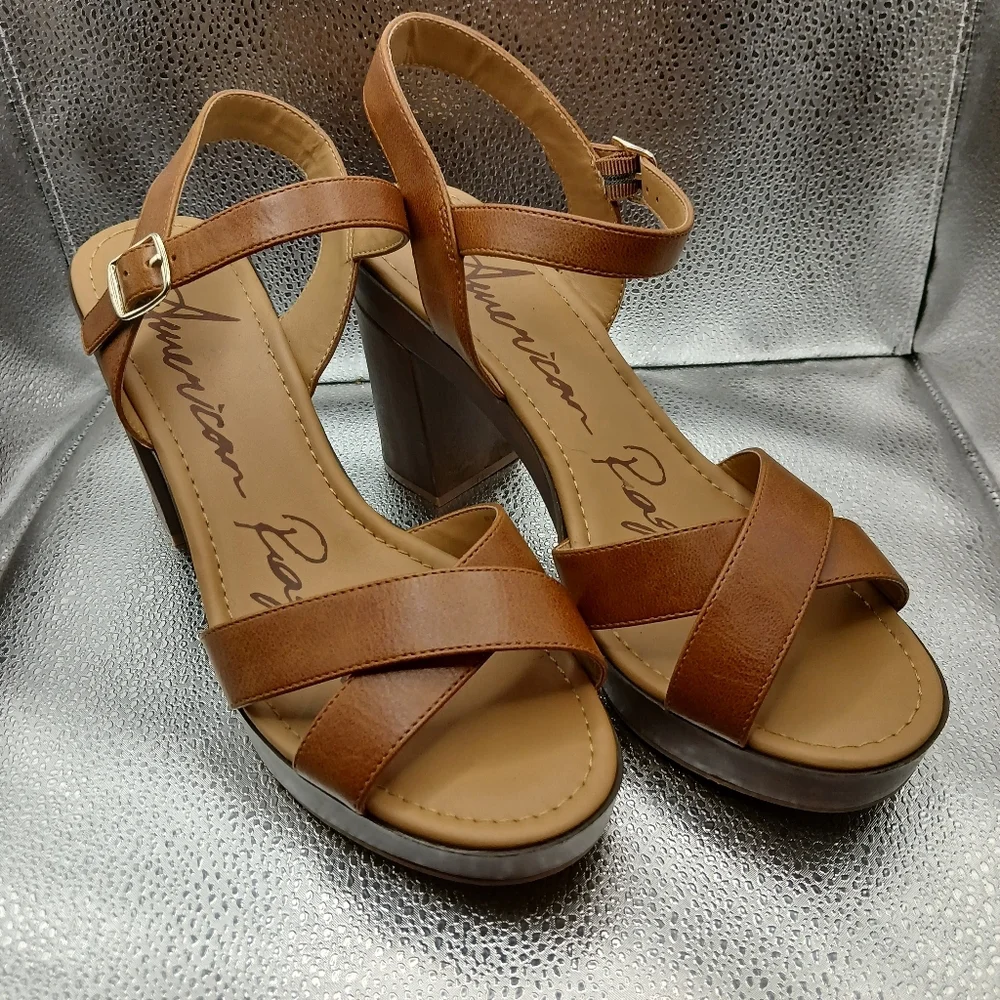 American Rag Brown Heeled Sandals Women's Size 11